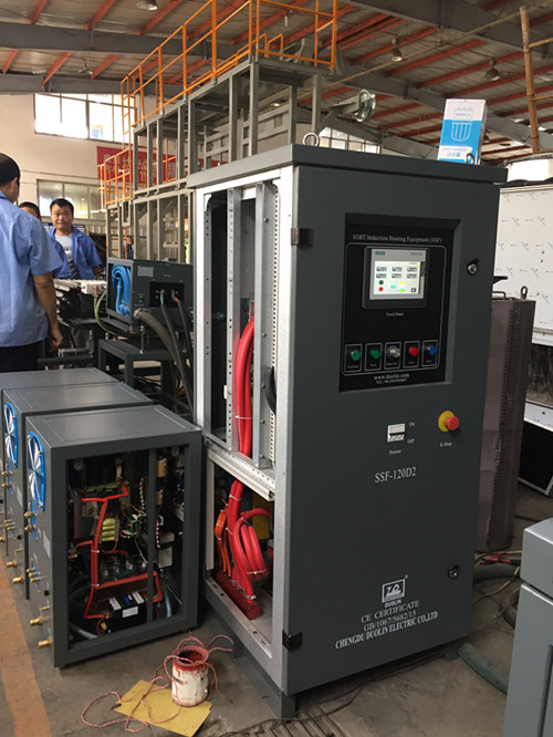 Bar end induction heating for fasteners manufacture